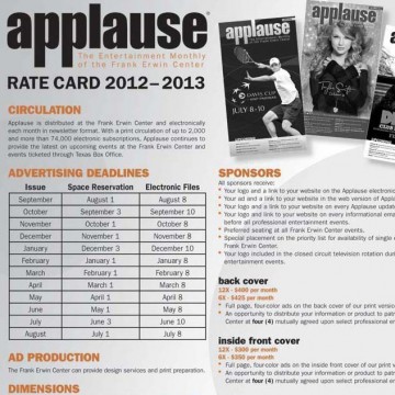 Frank Erwin Center - Applause Rate Card and Signage