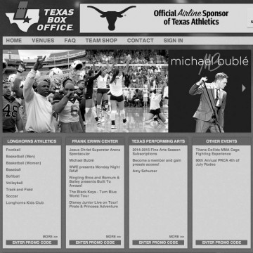 Texas Box Office Web Design